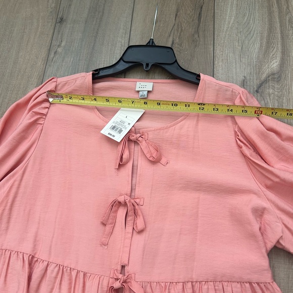 NWT Women’s A New Day Pink Tie Down Flyaway Top - Size L - Picture 12 of 16